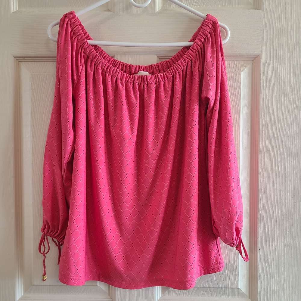 MICHAEL Michael Kors Hot Pink Off-Shoulder Blouse